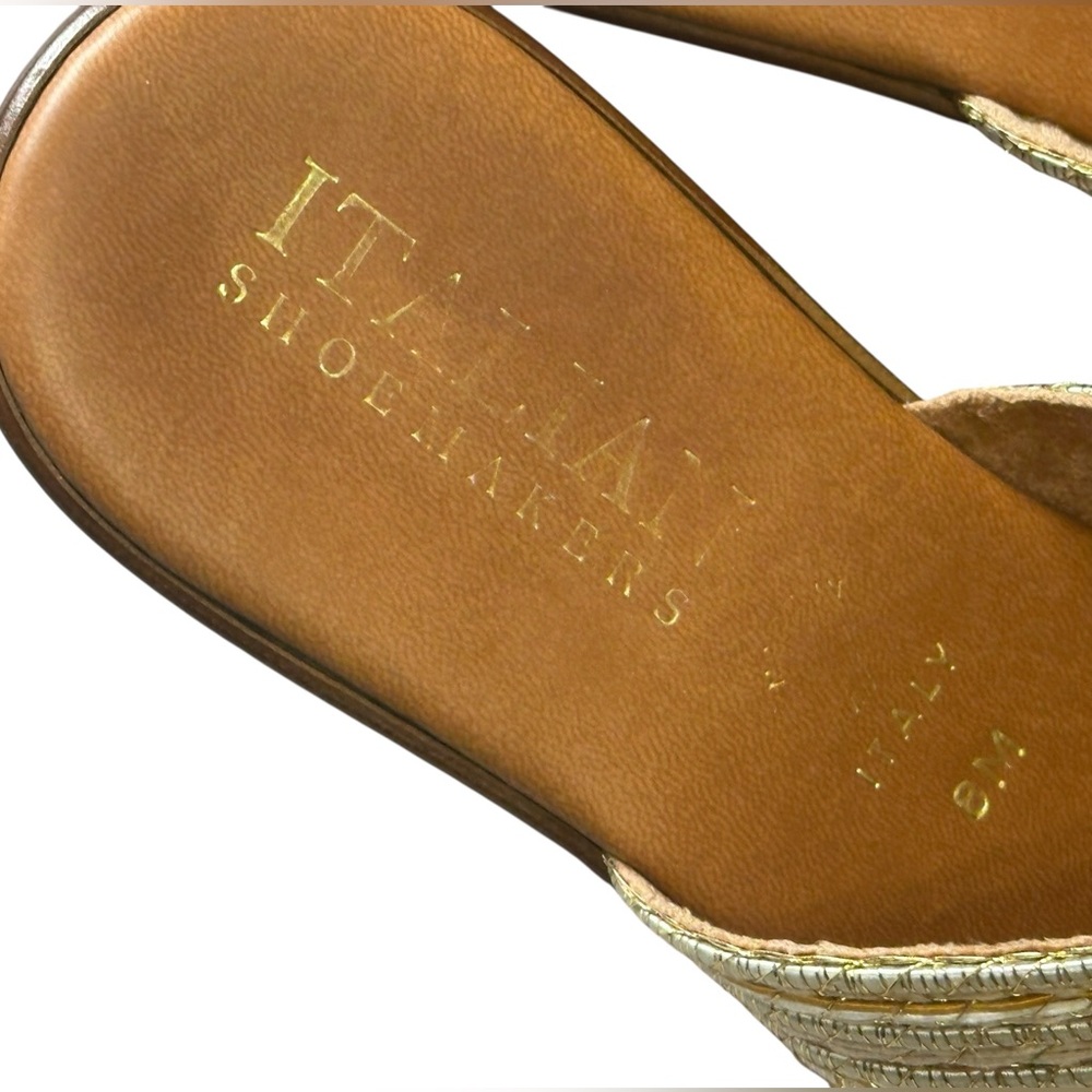 Italian Shoemakers. Tan Thong Sandals with Metallic Braided Strap (8M) NWOT - Picture 12 of 14